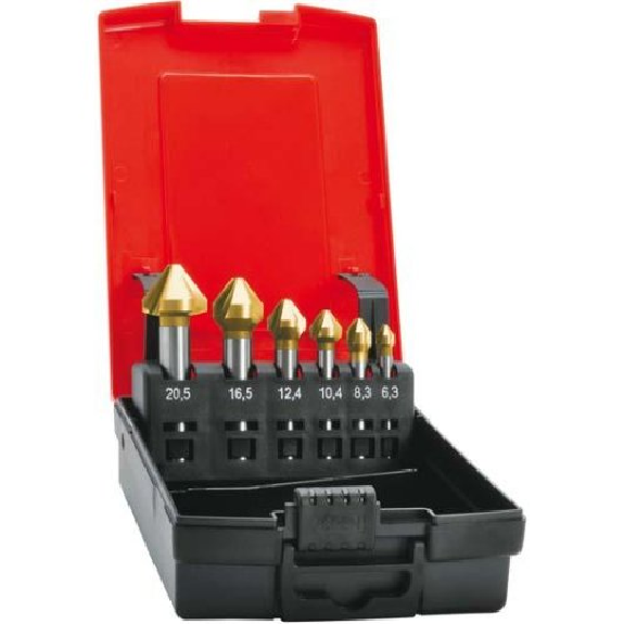 Kegelsenker HSS 75 Grad  Satz 6,3-25,0mm TiN-Beschreibung lesen