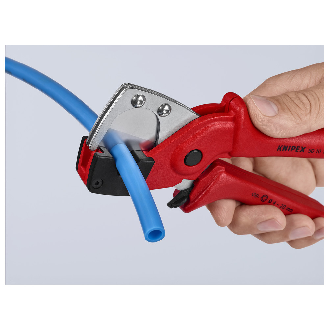KNIPEX 90 10 185 Rohrschneider für Mehrschicht- und Pneumatikschläuche aus zähem, glasfaserverstärktem Kunststoff 185 mm-Beschreibung lesen