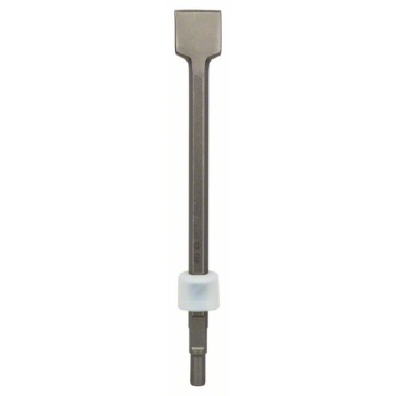 Burin plat, support hexagonal avec collerette tournée, 400 x 50 mm-Leggi tutto