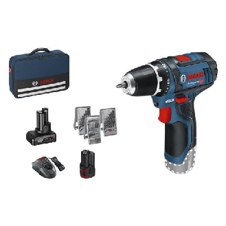Akku-Bohrschrauber GSR 12V-15, mit 1 x 2.0 Ah, 1 x 4.0 Ah, Zubehör-Set in Tasche-Beschreibung lesen