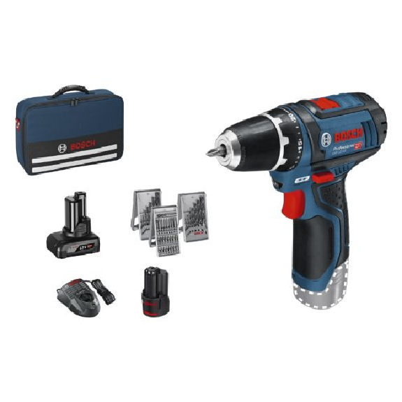 Perceuse-visseuse sans fil GSR 12V-15, avec 1 x 2,0 Ah, 1 x 4,0 Ah, jeu d'accessoires dans un sac-Lire la description