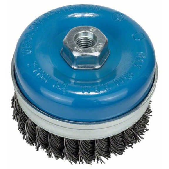 Topfbürste, Stahl, gezopfter Draht, 75 mm, 0,5 mm, 12500 U/ min, M 10-Beschreibung lesen