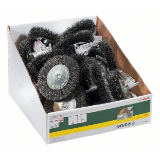 Scheibenbürste für Bohrmaschinen, Gewellter Draht, 100 mm, 20 mm-Beschreibung lesen