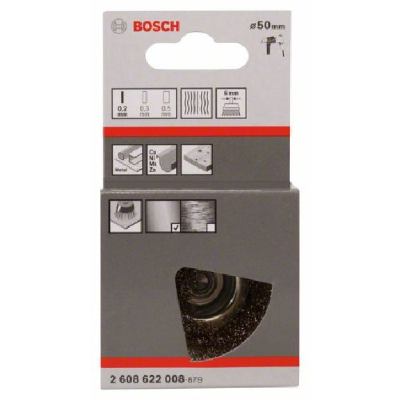 Topfbürste, Messing, gewellter Draht, 50 mm, 0,2 mm, 4500 U/ min-Beschreibung lesen