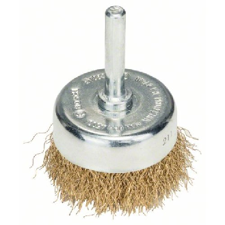 Topfbürste, Messing, gewellter Draht, 50 mm, 0,2 mm, 4500 U/ min-Beschreibung lesen