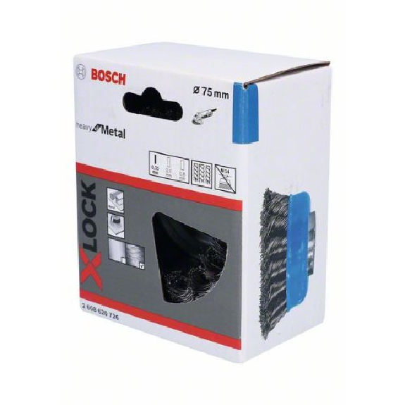 X-LOCK Topfbürste 75 mm, gezopfter Stahldraht 65 mm, 0,35 mm, X-LOCK-Beschreibung lesen