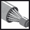 Pinselbürste, Stahl, gezopfter Draht, 0,35 mm, 19 mm, 4500 U/ min