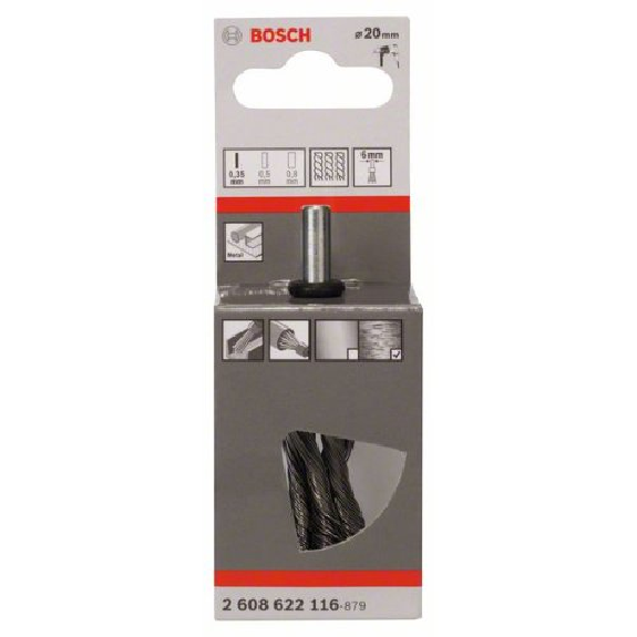 Pinselbürste, Stahl, gezopfter Draht, 0,35 mm, 19 mm, 4500 U/ min-Beschreibung lesen