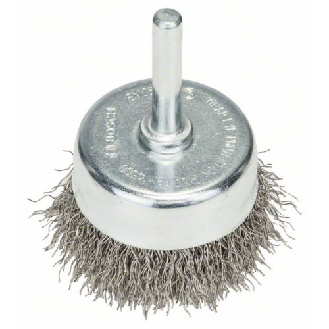 Topfbürste, Edelstahl, gewellter Draht, 50 mm, 0,3 mm, 4500 U/ min-Beschreibung lesen