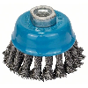 Topfbürste, Stahl, gezopfter Draht, 75 mm, 0,5 mm, 12500 U/ min, M 14