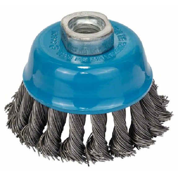 Topfbürste, Stahl, gezopfter Draht, 75 mm, 0,5 mm, 12500 U/ min, M 14-Beschreibung lesen