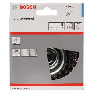 Topfbürste, Stahl, gezopfter Draht, 90 mm, 0,8 mm, 8500 U/ min, M 14-Beschreibung lesen