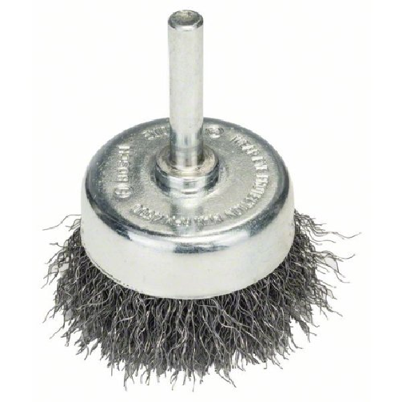 Topfbürste, Stahl, gewellter Draht, 50 mm, 0,2 mm, 4500 U/ min Topfbürste, Stahl, gewellter Draht, 50 mm, 0,2 mm, 4500 U/ min-Beschreibung lesen