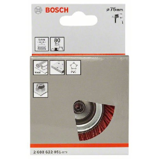 Topfbürste, Nylonborste mit Korund, 75 mm, 1 mm, 4500 U/ min-Beschreibung lesen