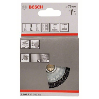 Scheibenbürste, Stahl, gewellter Draht, 75 mm, 0,3 mm, 16 mm, 4500 U/min-Beschreibung lesen