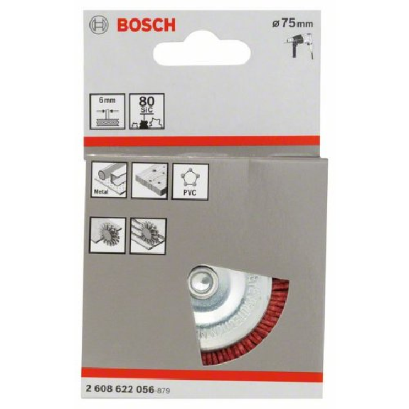 Scheibenbürste, Nylon mit Korund, 75 mm, 1 mm, 8 mm, 4500 U/ min Scheibenbürste, Nylon mit Korund, 75 mm, 1 mm, 8 mm, 4500 U/ min-Beschreibung lesen