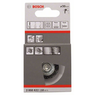 Scheibenbürste, Stahl, gewellter Draht, 30 mm, 0,2 mm, 6 mm, 4500 U/min-Beschreibung lesen