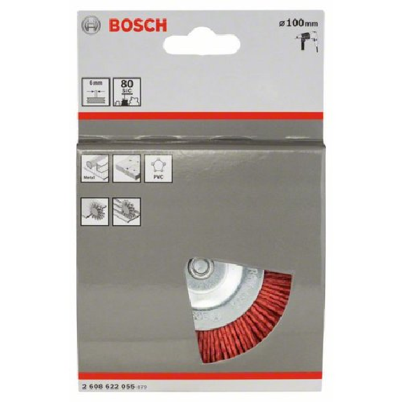 Scheibenbürste, Nylon mit Korund, 100 mm, 1 mm, 8 mm, 4500 U/ min-Beschreibung lesen