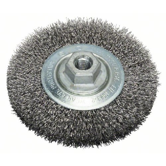 Scheibenbürste, Stahl, gewellter Draht, 115 mm, 0,3 mm, 11000 U/min, M 14-Beschreibung lesen