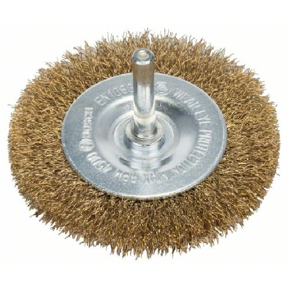 Scheibenbürste, Messing, gewellter Draht, 75 mm, 0,2 mm, 10 mm, 4500 U/ min-Beschreibung lesen