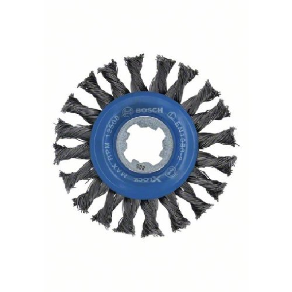 X-LOCK Scheibenbürste 115 mm, gezopfter Stahldraht 115 mm, 0,5 mm, 12 mm X-LOCK Scheibenbürste 115 mm, gezopfter Stahldraht 115 mm, 0,5 mm, 12 mm-Beschreibung lesen