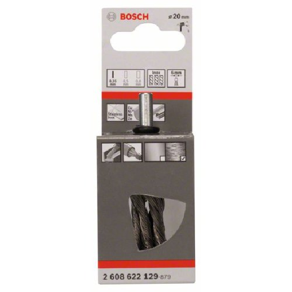 Pinselbürste, Edelstahl, gezopfter Draht, 0,35 mm, 19 mm, 4500 U/ min-Beschreibung lesen