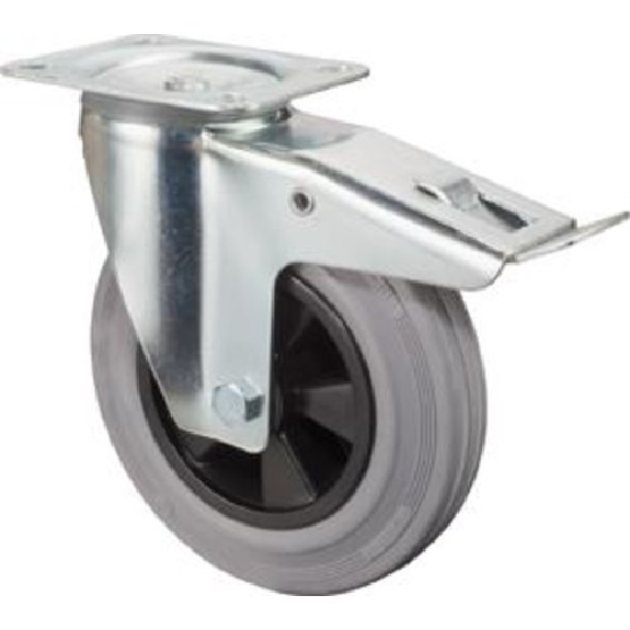 Lenkrolle 200mm L420.B46 Platte,Gummi grau,RL,FestL420.B46.200 Lenkrolle 200mm L420.B46 Platte,Gummi grau,RL,FestL420.B46.200-Beschreibung lesen