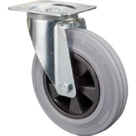 Roulette pivotante 80 mm jante KUF bleu taille pneus-Leggi tutto