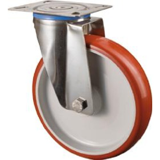 Lenkrolle 200mm H100.B26 Platte,Polyure,ER,GL H100.B26.200-Beschreibung lesen