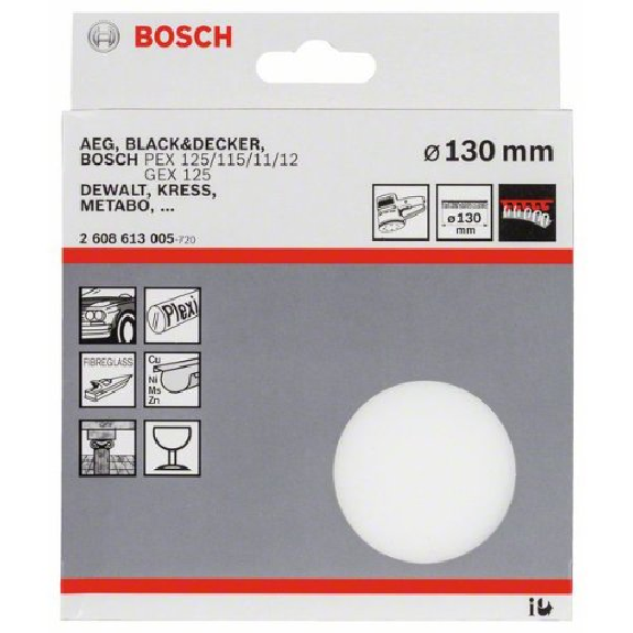 Polierschwamm für Exzenterschleifer, Klett, 130 mm-Beschreibung lesen
