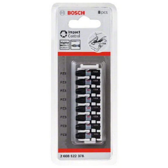 Impact Control Schrauberbitpack, 8-teilig, mit PZ 3, 25 mm-Beschreibung lesen