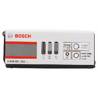 Set de 3 llaves de vaso Impact Control, 1/2",  17/19/21 mm, longitud 85 mm - BOSCH 2608551102-Leer más