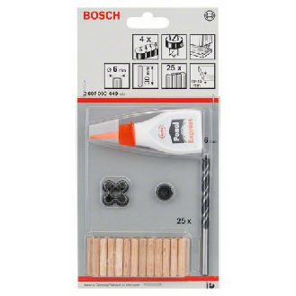 Holzdübel-Set, 32-teilig, 6 mm, 30 mm-Beschreibung lesen