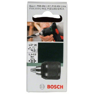 Schnellspannbohrfutter, D: 1,5 bis 13 mm, A: 1/2" bis 20, passend zu PSB 850-Beschreibung lesen