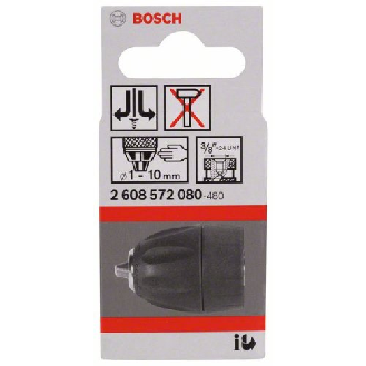 Schnellspannbohrfutter bis 10 mm, D: 1 bis 10 mm, A: 3/8" - 24-Beschreibung lesen