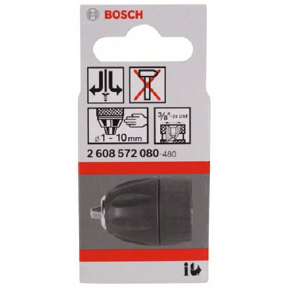 Schnellspannbohrfutter bis 10 mm, D: 1 bis 10 mm, A: 3/8" - 24-Beschreibung lesen