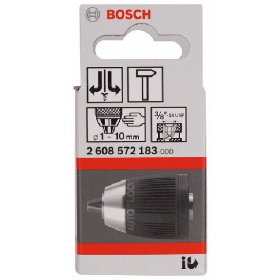 Schnellspannbohrfutter bis 10 mm, 1 bis 10 mm, 3/8 bis 24, Standard Duty-