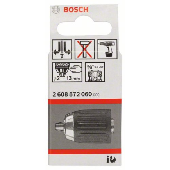 Schnellspannbohrfutter bis 13 mm, 2 bis 13 mm, 3/8" bis 24-Beschreibung lesen