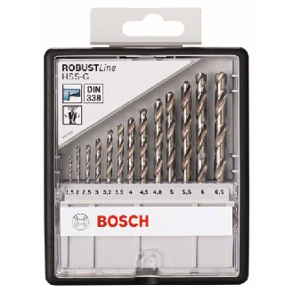 Metallbohrer-Set Robust Line HSS-G, DIN 135, 135°, 13-teilig, 1,5 - 6,5 mm-Beschreibung lesen