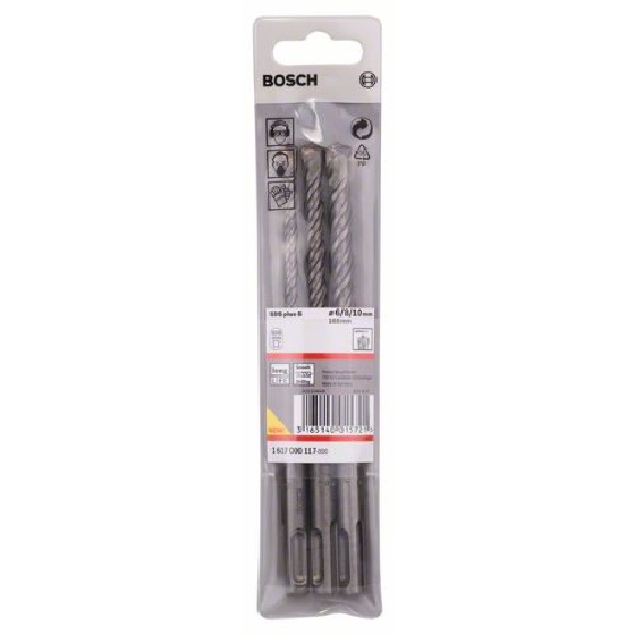 Hammerbohrer-Set SDS-plus-5, 3-teilig, 6, 8, 10 mm-Beschreibung lesen