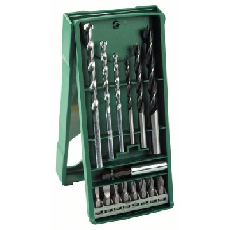 Mini-X-Line Mixed-Set, 15-teilig, 3 Stein-, 3 Holzbohrer, 8 Schrauberbits-Beschreibung lesen