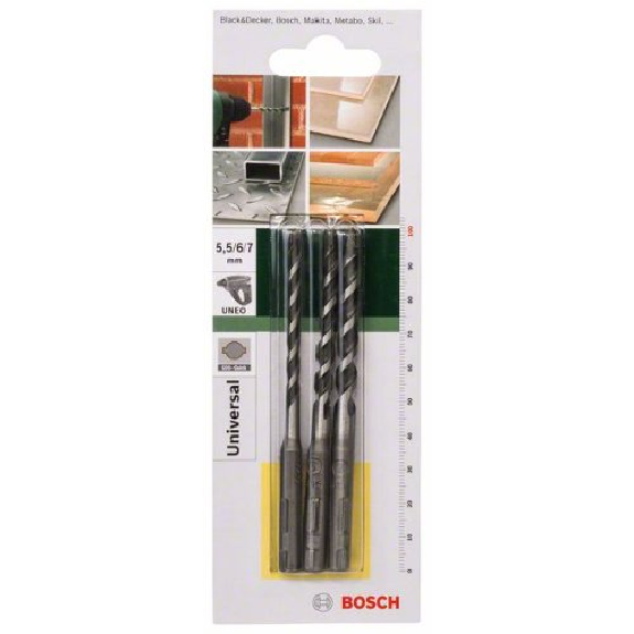 Mehrzweckbohrer-Set SDS-Quick, 3-teilig, 5,5 - 7 mm Mehrzweckbohrer-Set SDS-Quick, 3-teilig, 5,5 - 7 mm-Beschreibung lesen