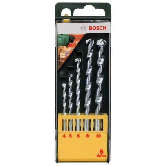 Steinbohrer-Set, 5-teilig, Durchmesser: 4 - 10 mm, HM-Steinbohrer-Beschreibung lesen