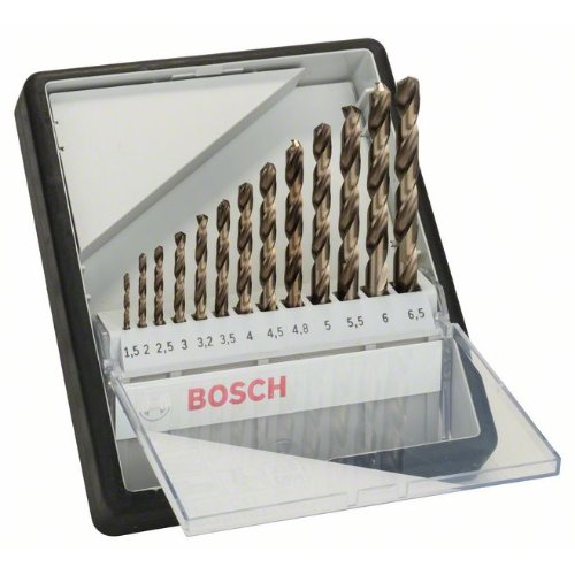 Metallbohrer-Set Robust Line HSS-Co, DIN 135, 135°, 13-teilig, 1,5 - 6,5-Beschreibung lesen
