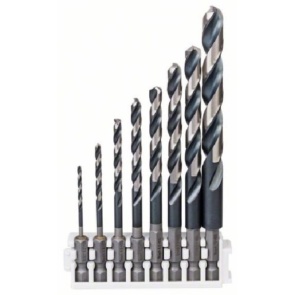 HSS Spiralbohrer-Set Impact Control mit Sechskantschaft, 8-teilig, 2 - 10 mm-Beschreibung lesen