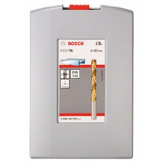 Metallbohrer-Set HSS-TiN (Titan-Beschichtung), ProBox, 19-teilig, 1-10 mm-Beschreibung lesen