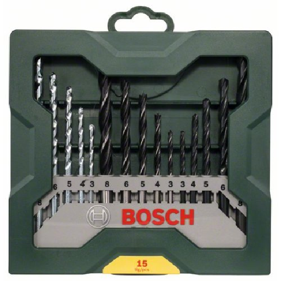 Mini-X-Line Mixed-Set, 15-teilig, 5 Stein-, 5 Metall-, 5 Holzbohrer-Beschreibung lesen