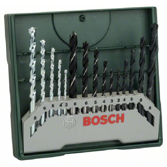 Mini-X-Line Mixed-Set, 15-teilig, 5 Stein-, 5 Metall-, 5 Holzbohrer-Beschreibung lesen