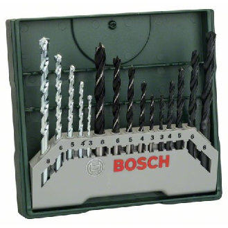Mini-X-Line Mixed-Set, 15-teilig, 5 Stein-, 5 Metall-, 5 Holzbohrer-Beschreibung lesen