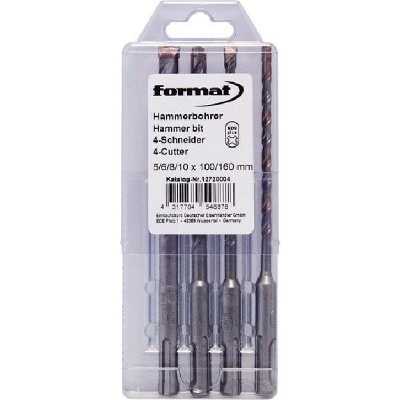 Foret format SDS-plus 4 tranchants, 7 pièces-Leggi tutto